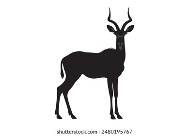 A detailed vector silhouette of an Antelope