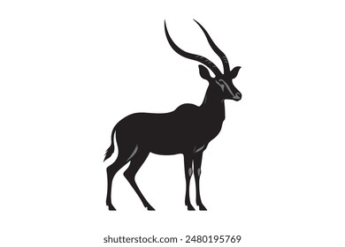 A detailed vector silhouette of an Antelope