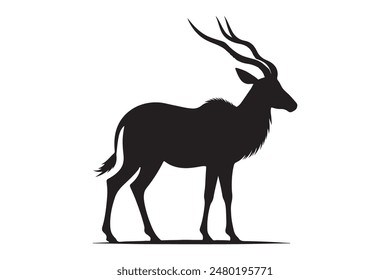 A detailed vector silhouette of an Antelope