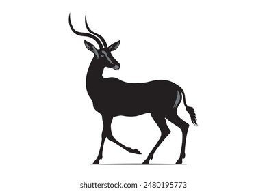 A detailed vector silhouette of an Antelope