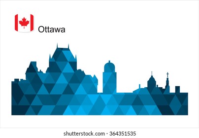 Detailed vector silhouette city of Ottawa