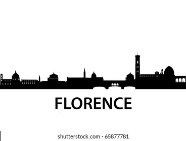 Detailed Vector Silhouette Of Florence, Italy