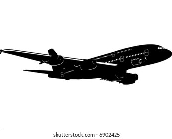 Detailed vector silhouette of passenger jetliner More vector airplanes see in my portfolio