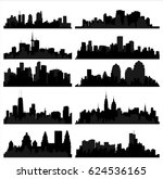 Detailed vector silhouettes of world cities 