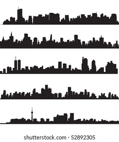 Detailed vector silhouettes of world cities