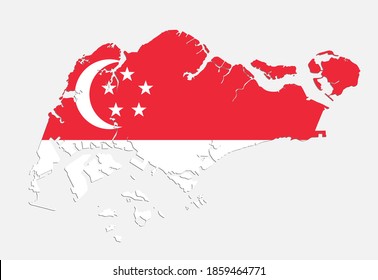 Detailed Vector Singapore Country Outline Border Stock Vector (Royalty ...