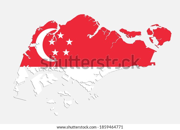 Detailed Vector Singapore Country Outline Border Stock Vector (Royalty ...