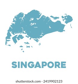 Detailed Vector Singapore Map Design