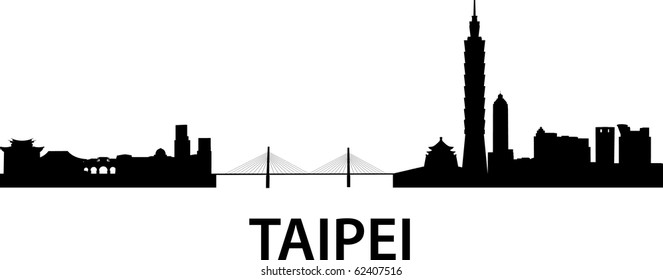 Detailed Vector Skyline Of Taipei