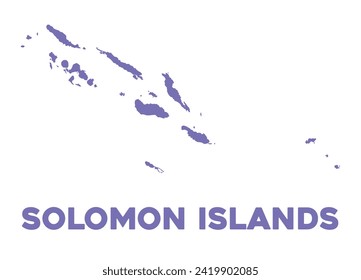 Diseño detallado del mapa de vectores de las Islas Salomón