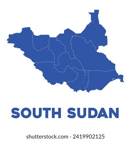 Detailed Vector South Sudan Map Design