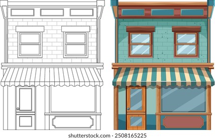 Detailed vector of a storefront building