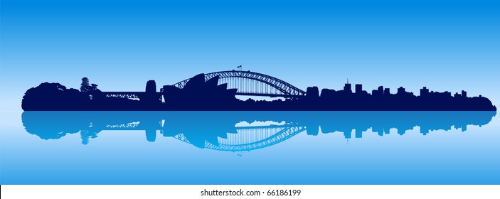 Detailed vector Sydney skyline