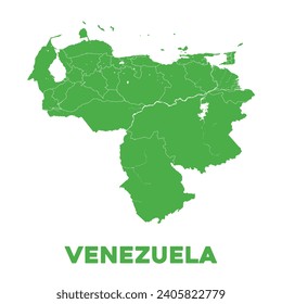 Diseño detallado del mapa de vectores de Venezuela