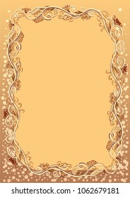 Detailed vector vintage floral frame or border