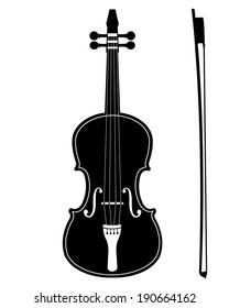 Detailed Vector Violin Silhouette