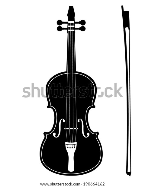Detailed Vector Violin Silhouette Stock Vector Royalty Free 190664162