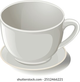 Ein detaillierter Vektor einer weißen Teetasse