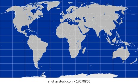 Detailed vector world map with country borders