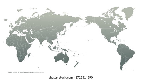 detailed vector world map. hi quality world map with country border and named.