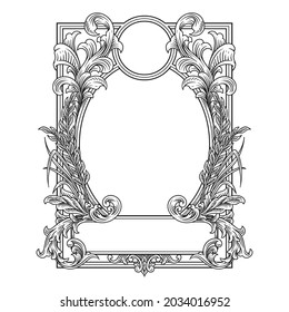 detailed victorian vintage ornament frame