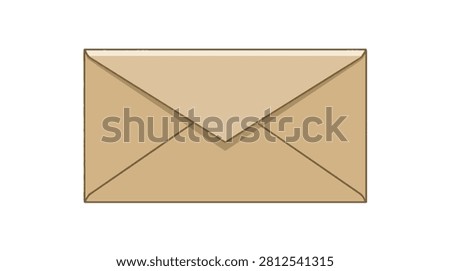 Detailed view of a beige envelope with a triangular flap on a dark background used for mailing correspondence or letter delivery