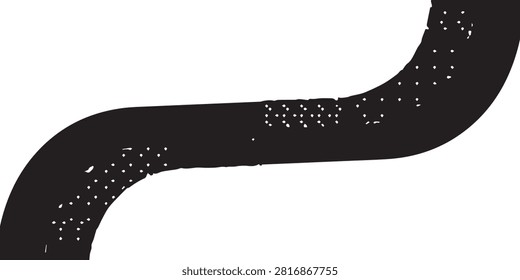 Detailed view of a black curved pipe with textured surface, isolated on white background, emphasizing material and shape.