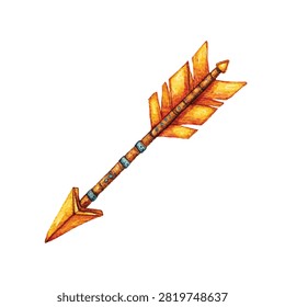 Detailed view of colorful arrowhead feathers