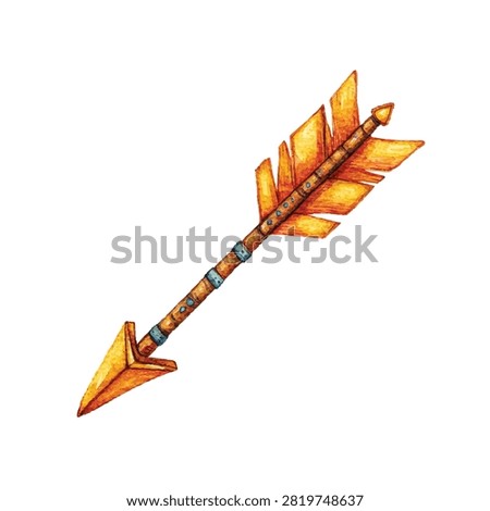 Detailed view of colorful arrowhead feathers