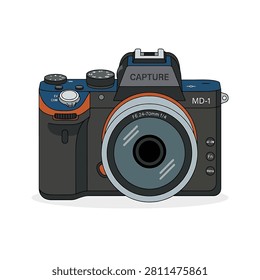Detailed view of a digital camera