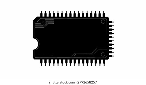 Detailed view of microchip pins and body