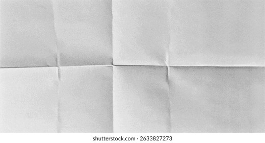Detailed view of realistic crumpled paper displaying a unique grain and halftone texture with evident creases and abrasions, reflecting its age and history.