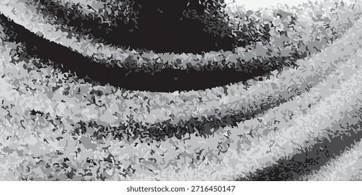 Vista detallada de una superficie caracterizada por una serie de líneas onduladas y paralelas, cada una compuesta de partículas Pequeñas e irregulares, creando un aspecto áspero y táctil.