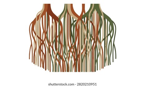 Detailed view of tree bark with moss green brown beige colors and textured surface showcasing nature environmental themes