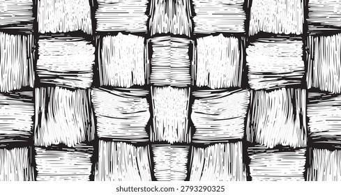 Detailed view of woven fabric pattern showcasing intricate texture and craftsmanship in monochrome tones