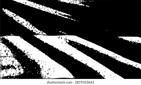 Detailed view of zebra crossing road markings on asphalt in an urban environment, emphasizing safety and traffic regulation.
