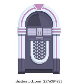 Detailed vintage jukebox illustration with colorful retro design and nostalgic 1950s style, perfect for music and entertainmentthemed graphic projects