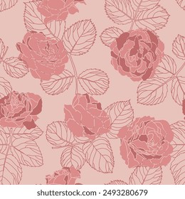 Detailed vintage-style botanical artwork featuring intricate flowers and leaves. Ideal for creative projects including stationery, invitations, and decor. Isolated on white background. 