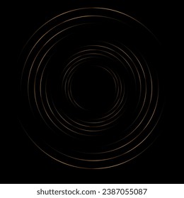 Detailed vortex, spiral element. Whirlpool, whirlpool effect. Round rotating explosion lines. Vortex radial spokes. Reel, rotating abstract shape. Golden spiral.