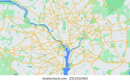 Detailed Washington DC White House Area Map Vector Accurate and Comprehensive Cartographic Illustration for Graphic Design, Navigation, and Travel-related Projects in the Heart of the Unite