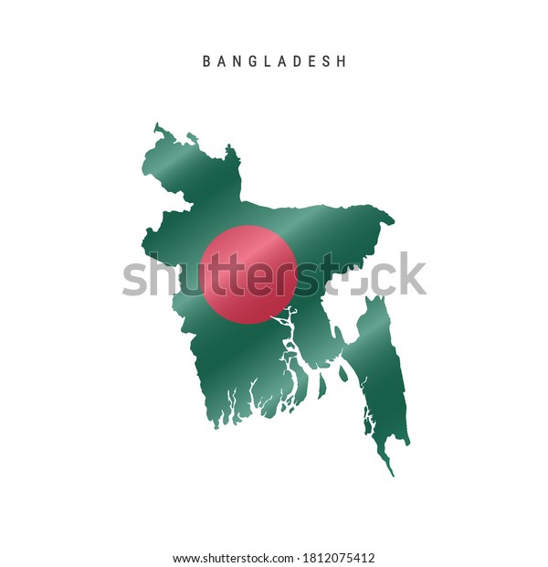 Detailed Waving Flag Map Bangladesh Vector Stock Vector (Royalty Free ...