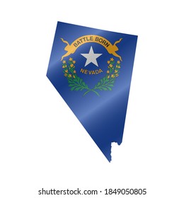 Detaillierte Flaggenkarte von Nevada. Vektorplan mit maskierter Flagge.