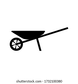 Detailed wheelbarrow vector icon, minimalist vector illustration symbol