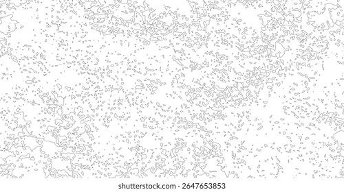Fundo branco detalhado com intrincados desenhos abstratos preto apresentando várias formas irregulares e elementos dispersos, criando um padrão texturizado e visualmente envolvente perfeito para uso criativo.
