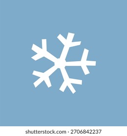 Copo de nieve blanco detallado sobre un fondo azul claro. Perfecto para el invierno, las Navidades y los diseños navideños, con una estructura cristalina clásica, helada y hermosa