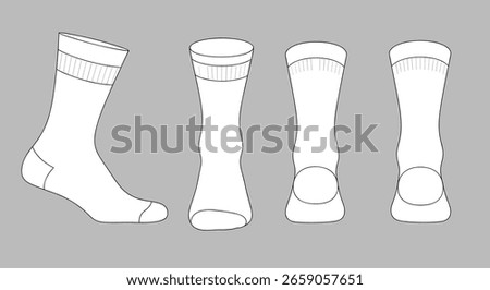 Detailed White Socks Mockup Template for Apparel Design and Fashion Presentation