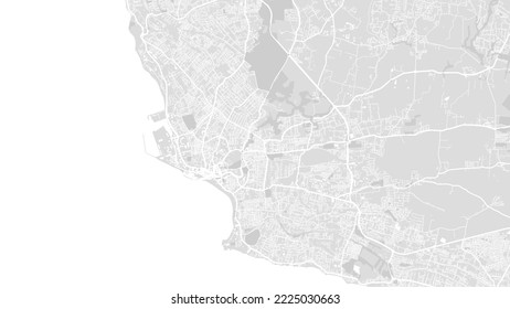 Detailed white vector map poster of Bridgetown city. Skyline panorama with buildings. Royalty free illustration.