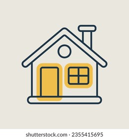 Detailed winter house vector isolated icon. Winter sign. Graph symbol for travel and tourism web site and apps design, logo, app, UI