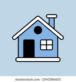 Ícone isolado detalhado do vetor da casa de inverno. Sinal de inverno. Símbolo gráfico para site de viagens e turismo e design de aplicativos, logotipo, aplicativo, UI