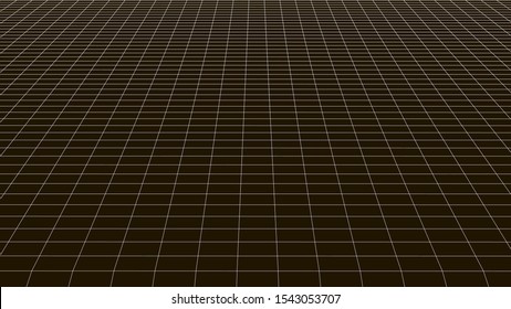 Detailed wireframe landscape. Abstract grid. 3D frame.